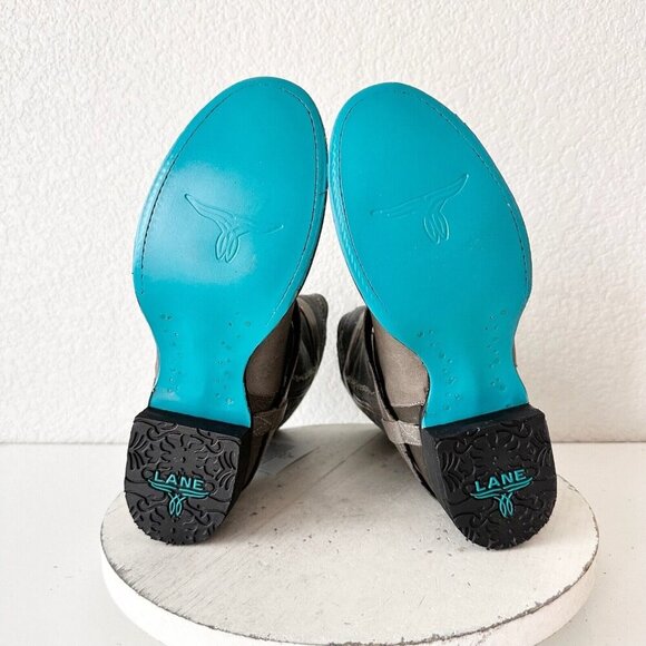 NEW Lane DUSTOFF Womens Cowboy Boots 7.5 Gray Western Cowgirl Ankle Short Bootie - Picture 9 of 12